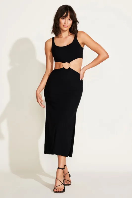 The Icon Cutout Dress - Black Organic Rib sold by Vitamin A