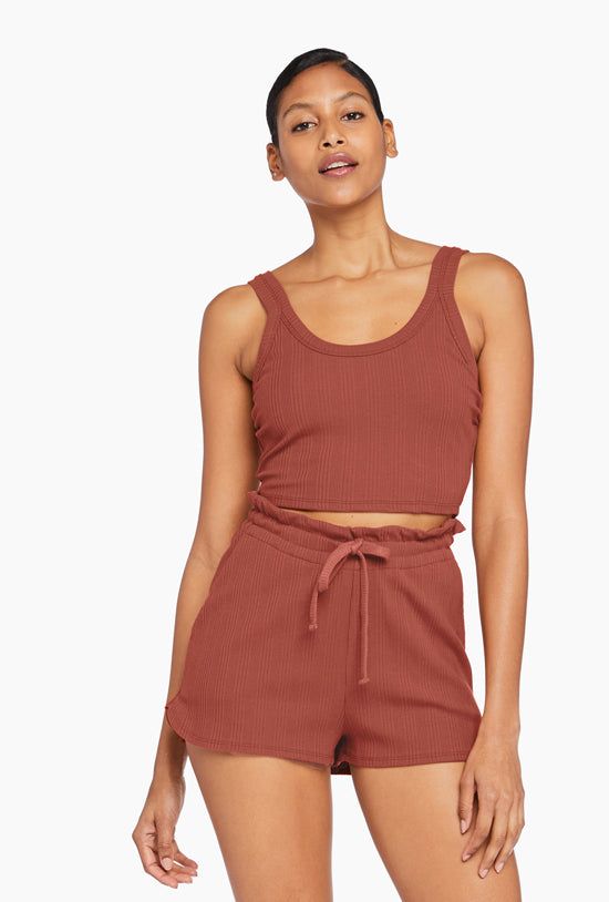 Thalia Organic Rib Shorts - Copper Organic Rib sold by Vitamin A product image thumbnail 2