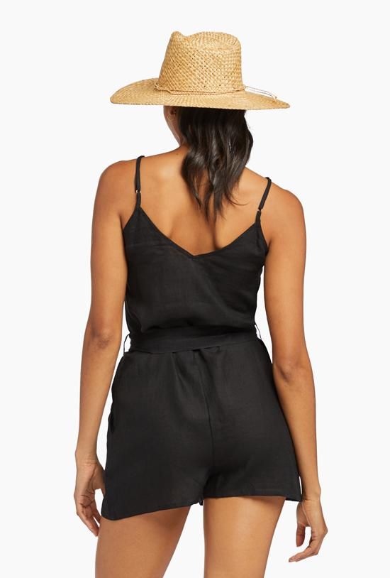 Gigi Linen Short Romper - EcoLinen Black sold by Vitamin A product image thumbnail 2