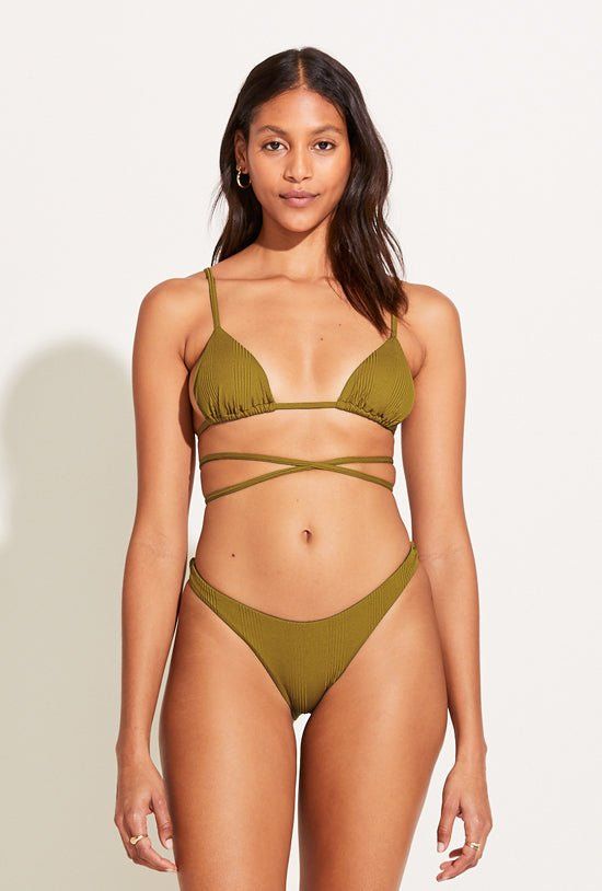 Upcycled Sol Wrap Top - Matcha Rib sold by Vitamin A