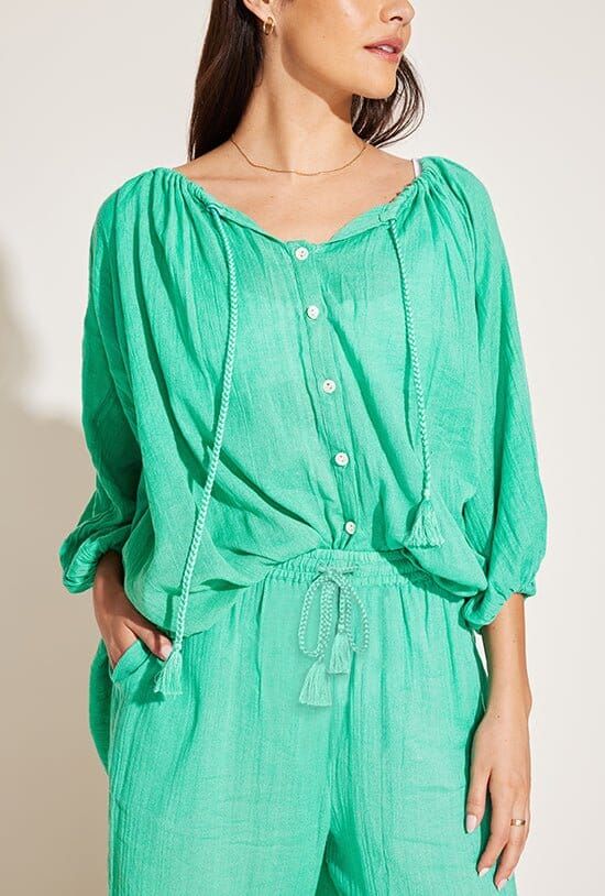 Costa Shirt Dress - Seafoam Organic Cotton Crinkle sold by Vitamin A product image thumbnail 4