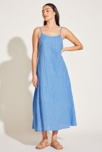 Mari Maxi Dress - Ocean Organic Shimmer Cotton sold by Vitamin A