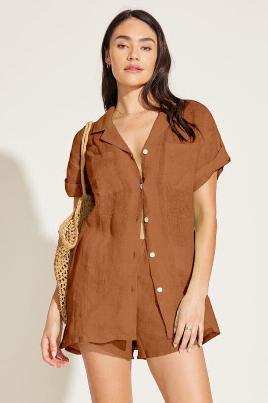 Tallows Linen Short - EcoLinen Cocoa sold by Vitamin A product image thumbnail 4