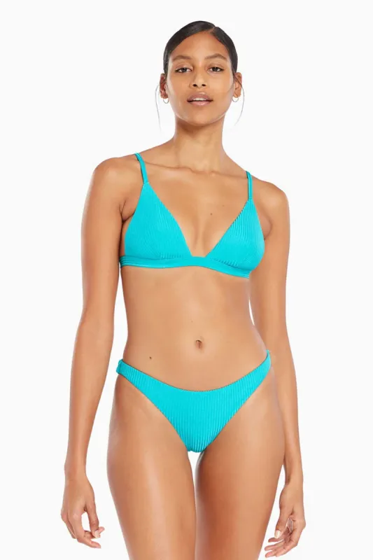 Moss Bralette Top - Turquoise Shiny EcoRib sold by Vitamin A