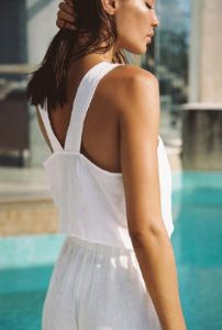 Tallows Linen Crop Top - EcoLinen White sold by Vitamin A