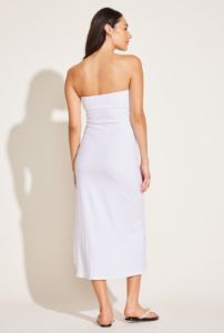 Strapless West Dress - White Organic Rib sold by Vitamin A