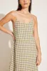 Mari Maxi Dress - Avocado Gingham EcoLinen sold by Vitamin A