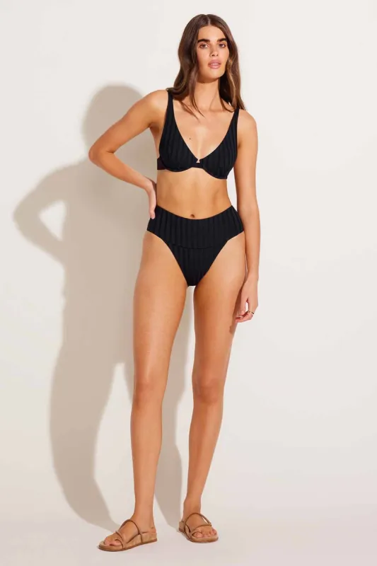 Emmi High Waist Bottom - Black SuperRib sold by Vitamin A