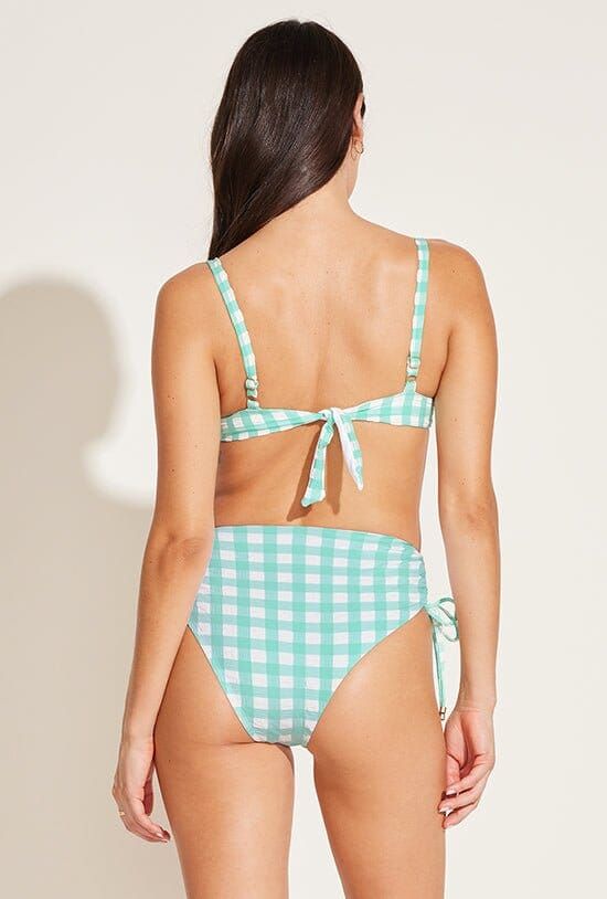 Gemma Ruched High Waist Bottom - Seafoam Pucker Gingham sold by Vitamin A product image thumbnail 2