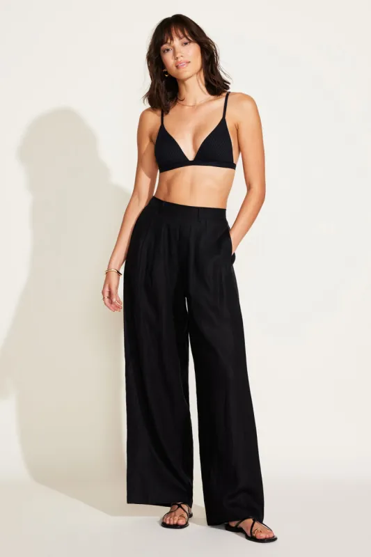 The Getaway Pant - Black EcoLinen sold by Vitamin A