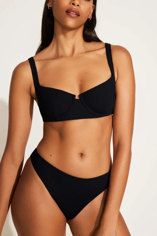 Demi Underwire Top - Black EcoRib made by Vitamin A
