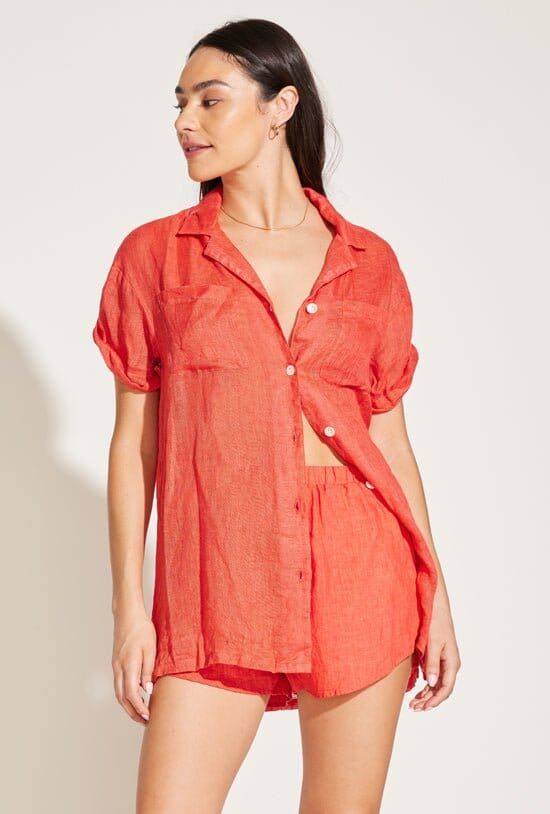 Tallows Linen Short - EcoLinen Hibiscus sold by Vitamin A product image thumbnail 3