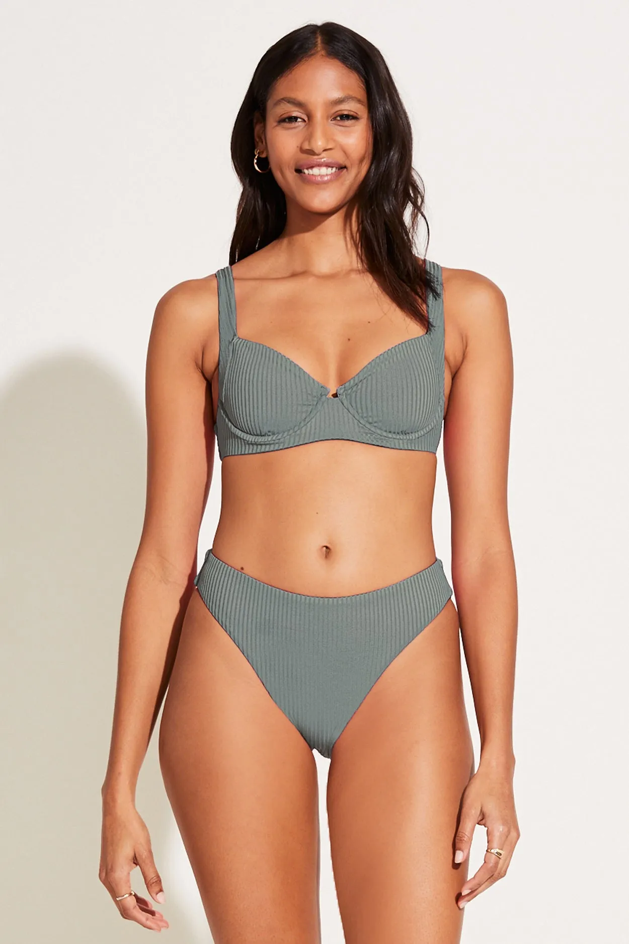 Cali High Leg Full Bottom - Sea Green EcoRib sold by Vitamin A product image thumbnail 2