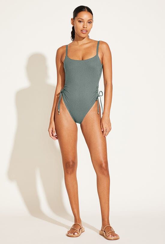 Gemma One Piece - Sea Green EcoRib sold by Vitamin A