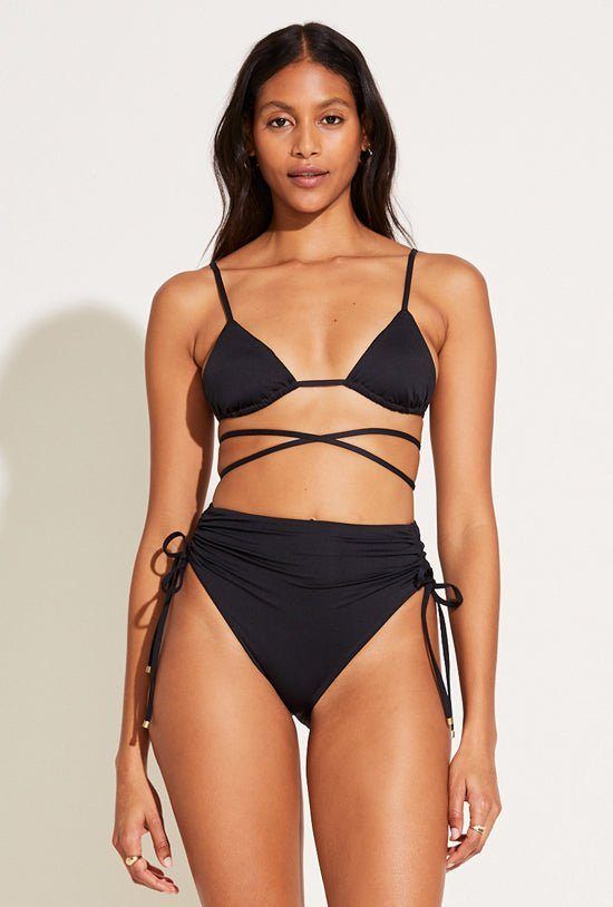 Sol Strappy Wrap Top - Black EcoLux sold by Vitamin A