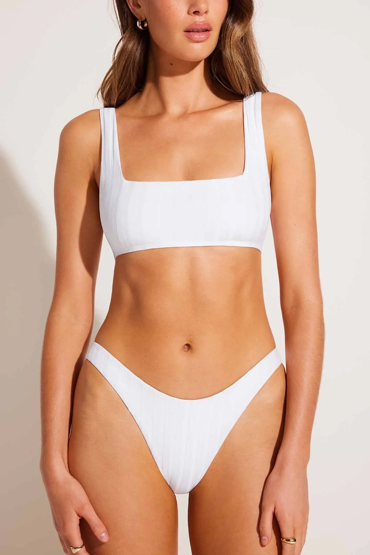Mika Bralette - White SuperRib sold by Vitamin A