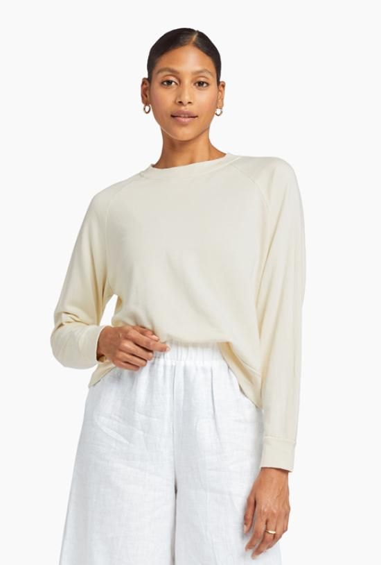 Cora Organic Cotton Crewneck - Ecru EcoSoft sold by Vitamin A