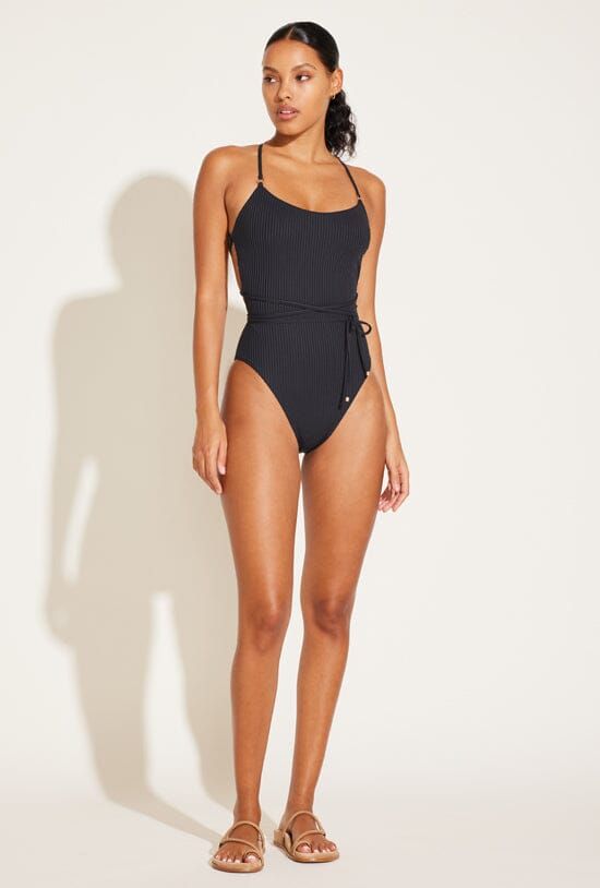Yara Wrap One Piece - Black EcoRib sold by Vitamin A product image thumbnail 2