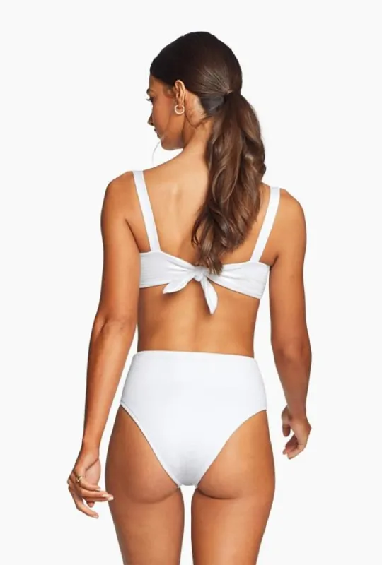 Barcelona High Waist Bottom - White EcoTex sold by Vitamin A