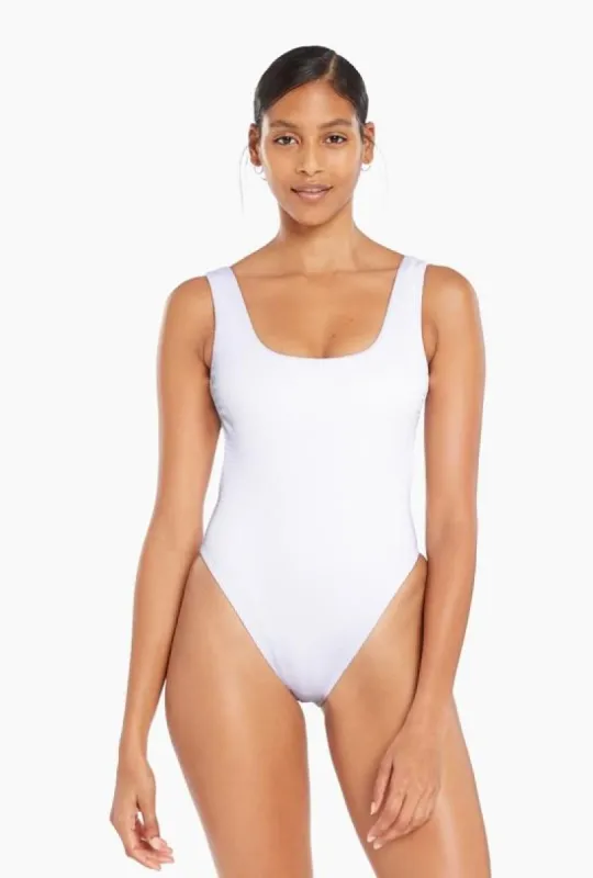 Reese Scoop Back One Piece - White EcoTex made by Vitamin A