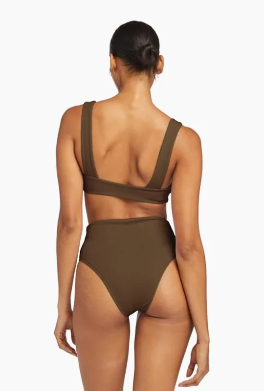 Barcelona High Waist Bottom - Tea Leaf EcoTex sold by Vitamin A