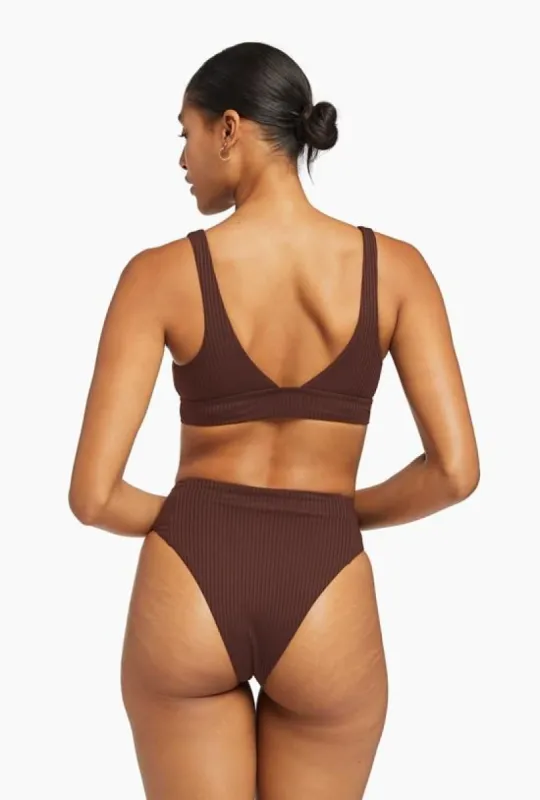 Sienna High Waist Bottom - Chocolate EcoRib sold by Vitamin A