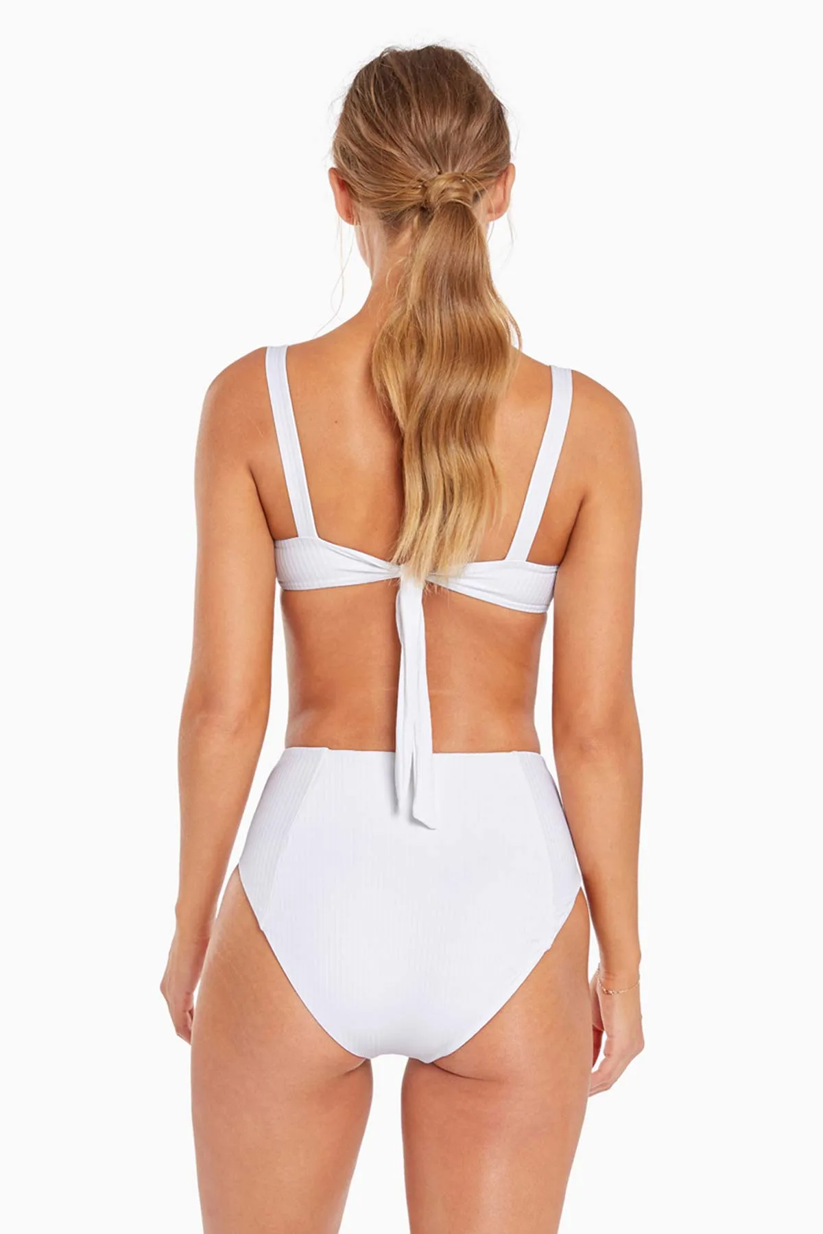 Sienna High Waist Full Cut Bottom - White EcoRib sold by Vitamin A product image thumbnail 2