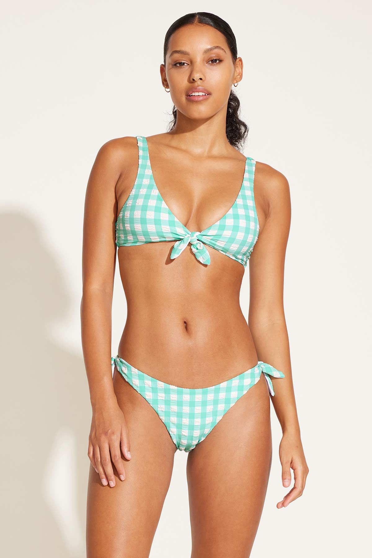 Lou Tie Side Bottom - Seafoam Gingham Yarn Dye sold by Vitamin A product image thumbnail 2