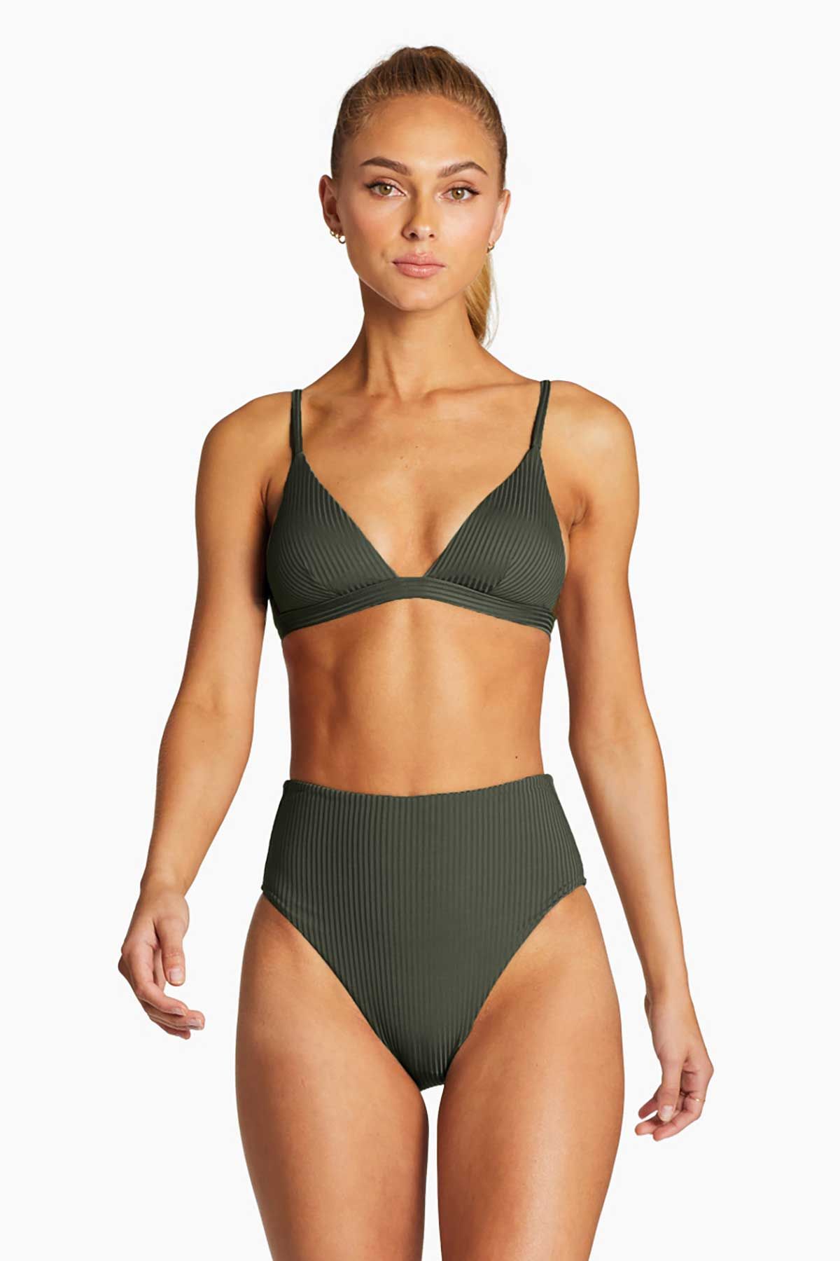 Moss Bralette Top - Forest EcoRib sold by Vitamin A