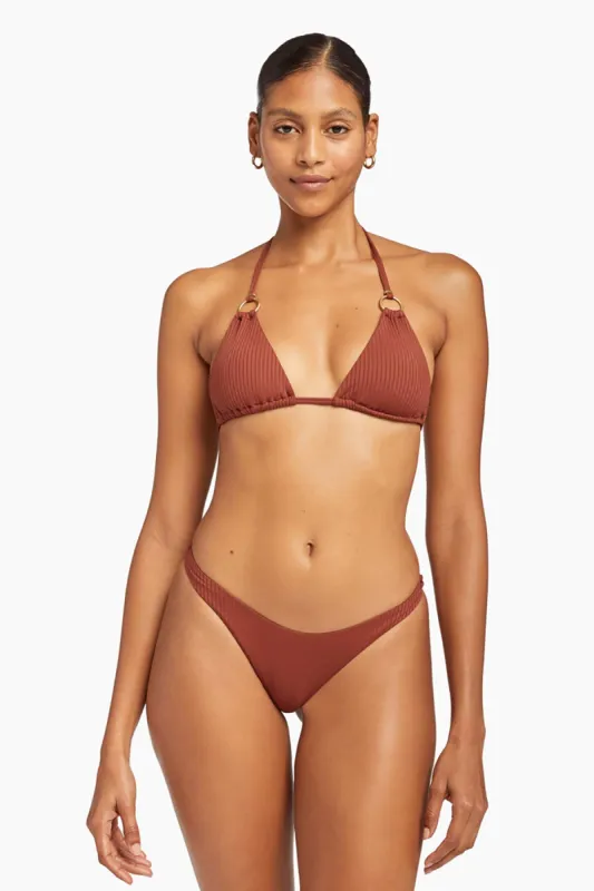 California High Leg Bottom - Copper Brown EcoRib sold by Vitamin A