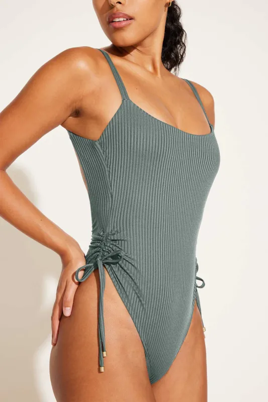 Gemma One Piece - Sea Green EcoRib sold by Vitamin A