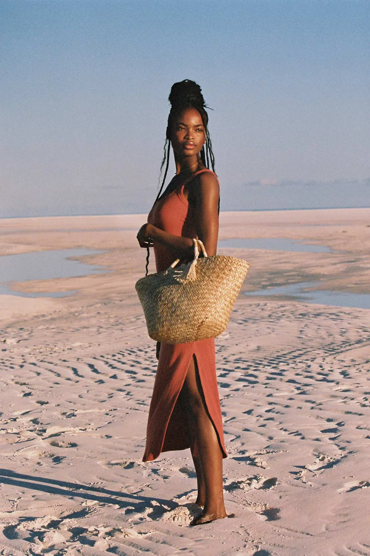 West Organic Rib Tank Dress - Copper Brown Organic Rib sold by Vitamin A product image thumbnail 5