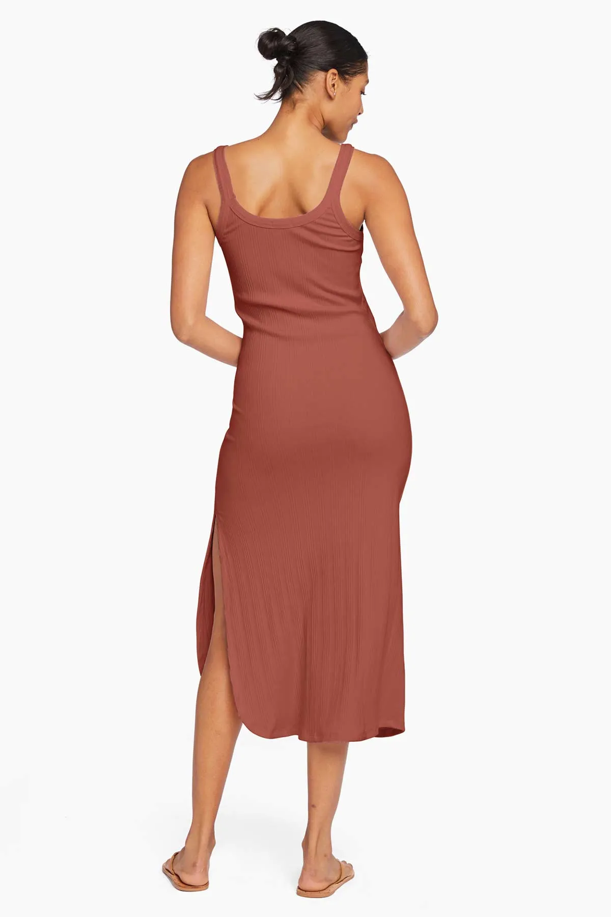 West Organic Rib Tank Dress - Copper Brown Organic Rib sold by Vitamin A product image thumbnail 3