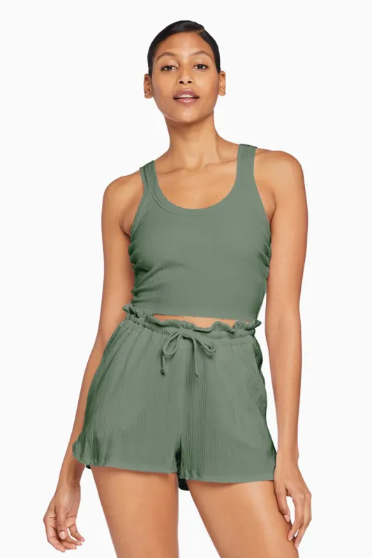 Thalia Organic Rib Crop Top - Agave Organic Rib sold by Vitamin A