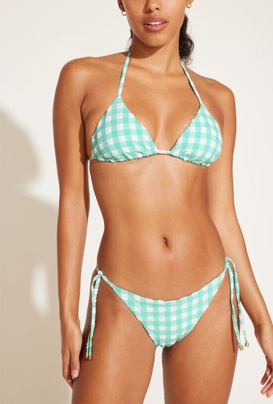 Gia Triangle Top - Seafoam Pucker Gingham sold by Vitamin A product image thumbnail 3