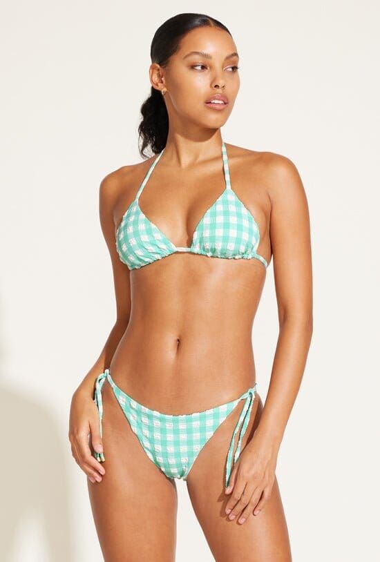 Gia Triangle Top - Seafoam Pucker Gingham sold by Vitamin A product image thumbnail 2