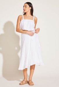 Tallows Blousy Crop Top - EcoLinen White sold by Vitamin A