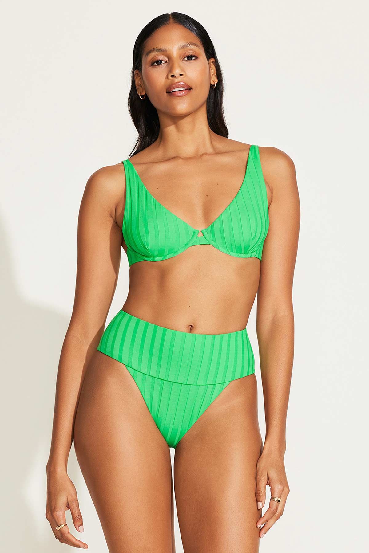 Emmi High Waist Bottom - Spearmint Green SuperRib sold by Vitamin A product image thumbnail 4