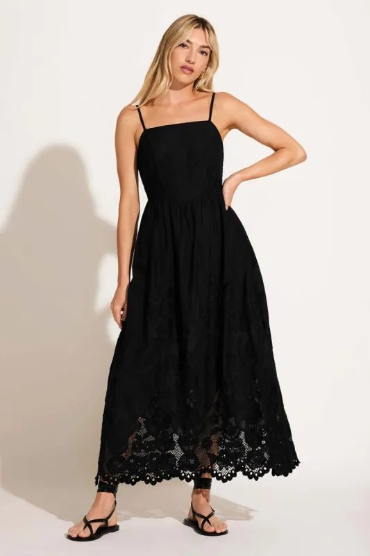 Flora Dress - Black Beachside Broderie sold by Vitamin A