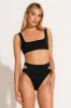 Amara High Waist Bottom - Black EcoLux sold by Vitamin A
