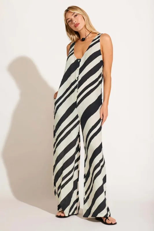 Jessa Jumpsuit - Sandbar Stripe EcoLinen sold by Vitamin A