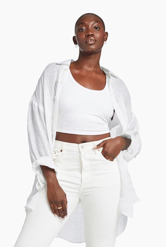 Thalia Organic Rib Crop Top - White Organic Rib sold by Vitamin A