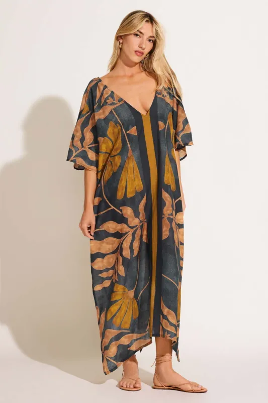 Cerise Caftan - Kelp Flower Cotton Cupro sold by Vitamin A