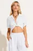 Hana Cropped Shirt - White EcoLinen sold by Vitamin A