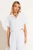 Hana Cropped Shirt - White EcoLinen sold by Vitamin A