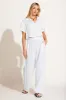 Hana Cropped Shirt - White EcoLinen sold by Vitamin A