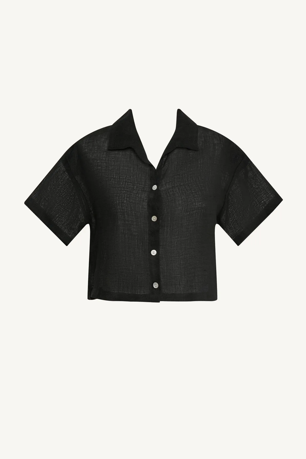 Hana Cropped Shirt - Black EcoLinen sold by Vitamin A product image thumbnail 5