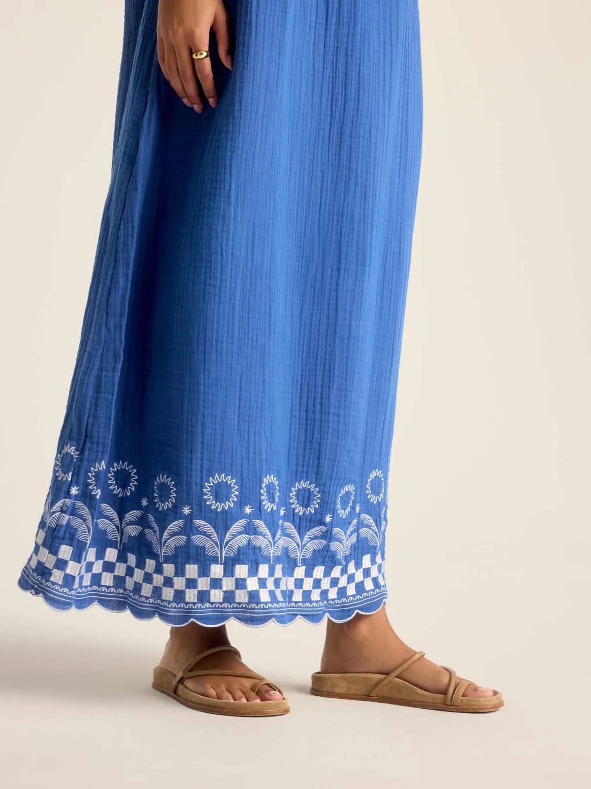 Daya Embroidered Dress - Cobalt Mykonos sold by Vitamin A product image thumbnail 3