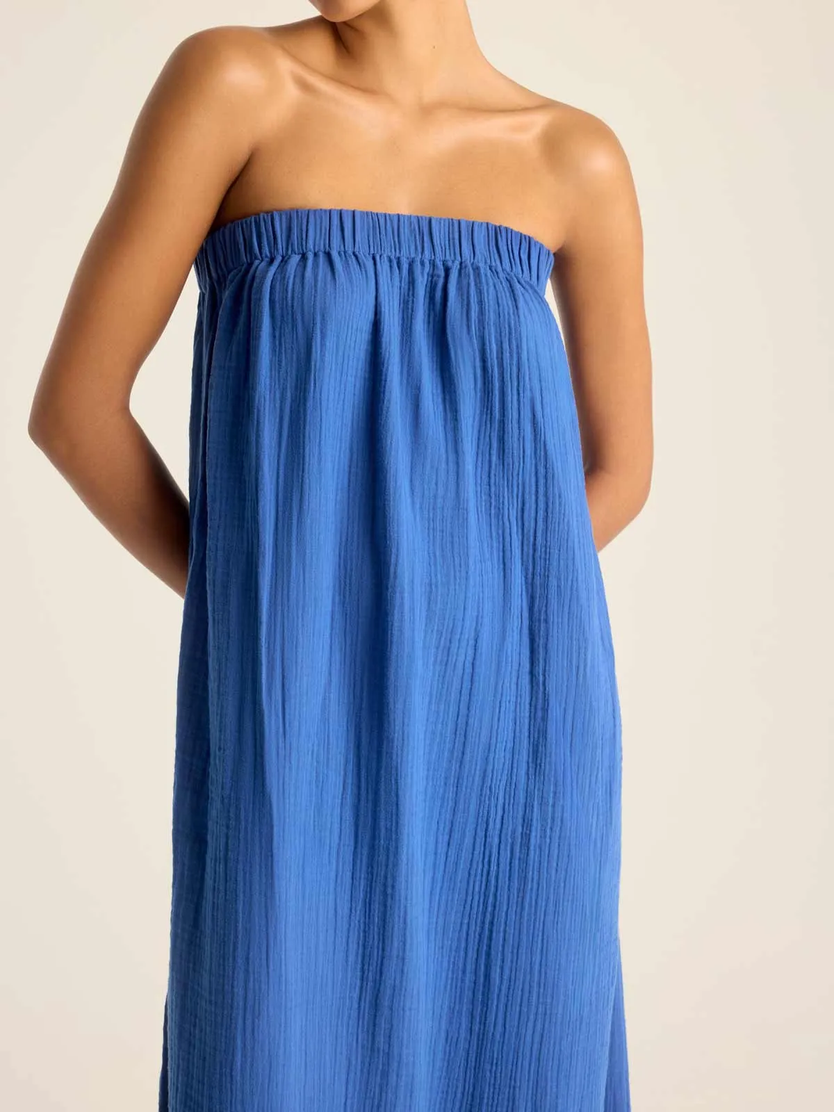 Daya Embroidered Dress - Cobalt Mykonos sold by Vitamin A product image thumbnail 2