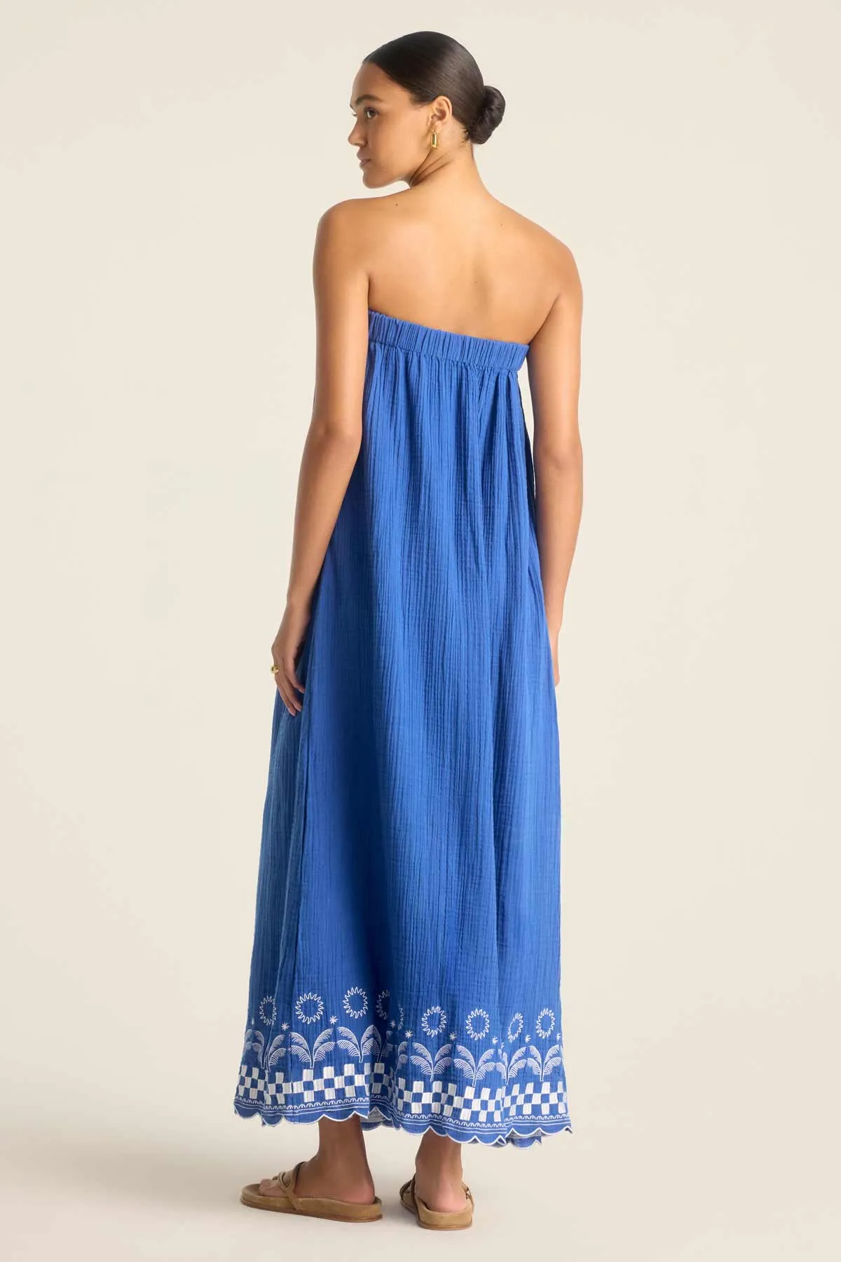 Daya Embroidered Dress - Cobalt Mykonos sold by Vitamin A product image thumbnail 4